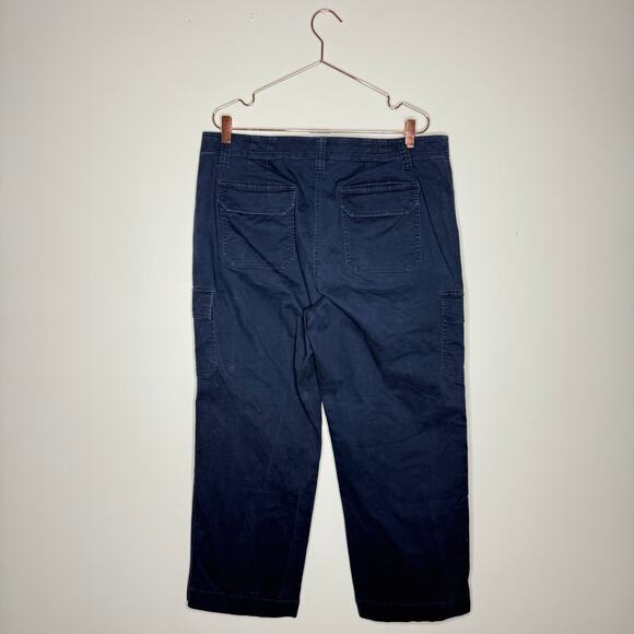 Talbots Womens Chino Cargo Pants 16 Navy Straight Leg Ankle Pockets Utility - Picture 8 of 8